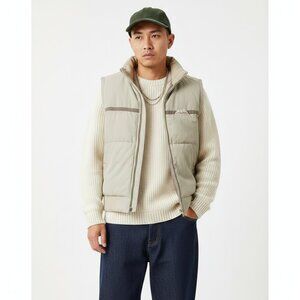 Levis Red Tab Down Vest Size Medium Tan Full Front Zipper Gorpcore Retro